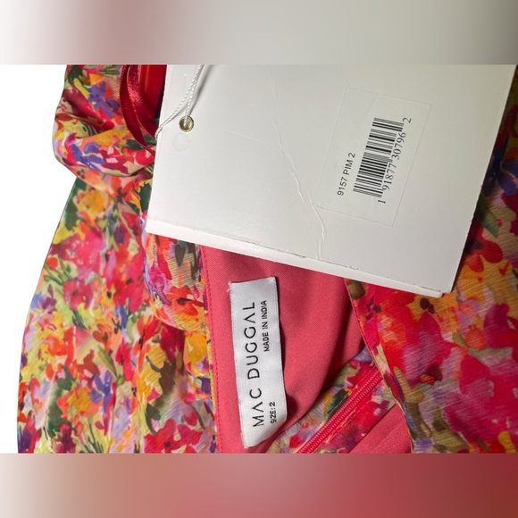 Mac Duggal 9157 Floral Embellished One Shoulder Gown Pink Multicolor Size 2 NWT - Picture 6 of 6